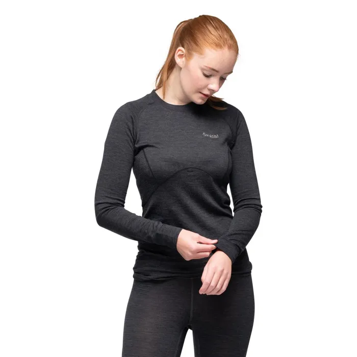Bergans Of Norway Wool Longsleeved Shirts InnerPure W Long Sleeve Solid Charcoal 8211 Women