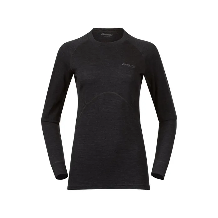 Bergans Of Norway Wool Longsleeved Shirts InnerPure W Long Sleeve Solid Charcoal 8211 Women