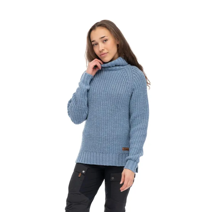 Bergans Of Norway Wool Nordmarka Merino High Neck Jumper Husky Blue 8211 Women