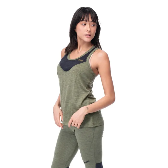 Bergans Of Norway Wool TShirts And Tops InnerLight W Singlet Olive Green 8211 Women