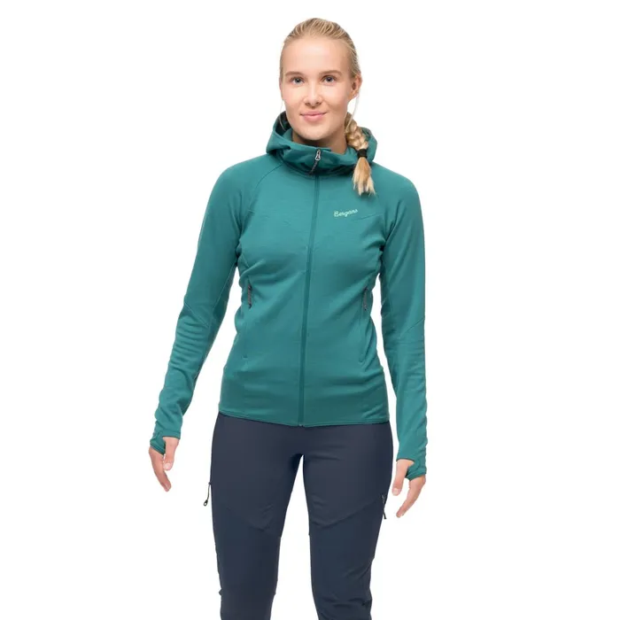 Bergans Of Norway Wool Tind Merino Hood Jacket Malachite Green 8211 Women