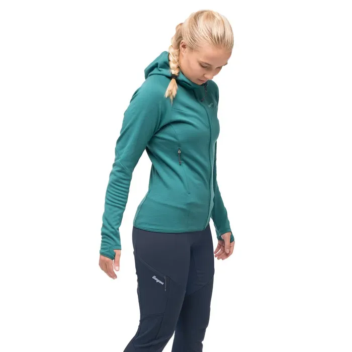 Bergans Of Norway Wool Tind Merino Hood Jacket Malachite Green 8211 Women