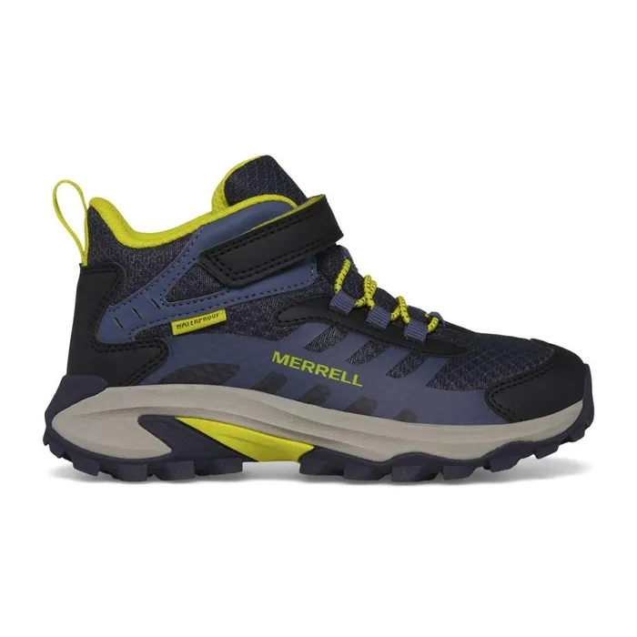 Big Moab Speed Mid 2 AC Waterproof Navyhi Vis Kids Merrell Boots