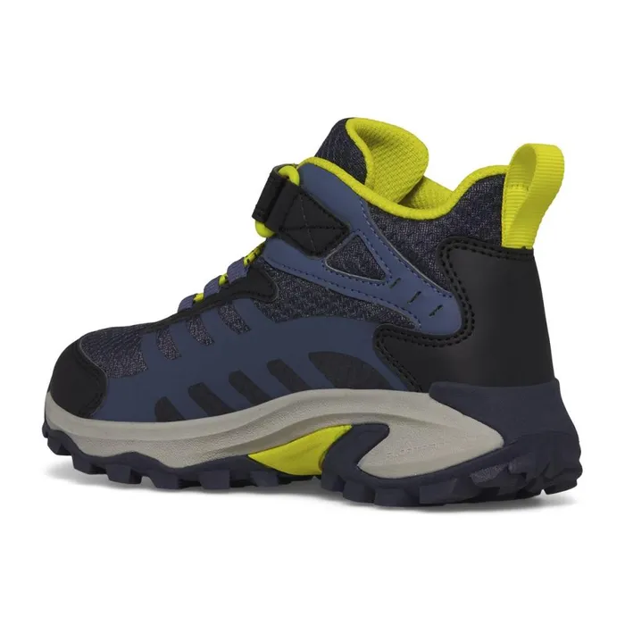 Big Moab Speed Mid 2 AC Waterproof Navyhi Vis Kids Merrell Boots