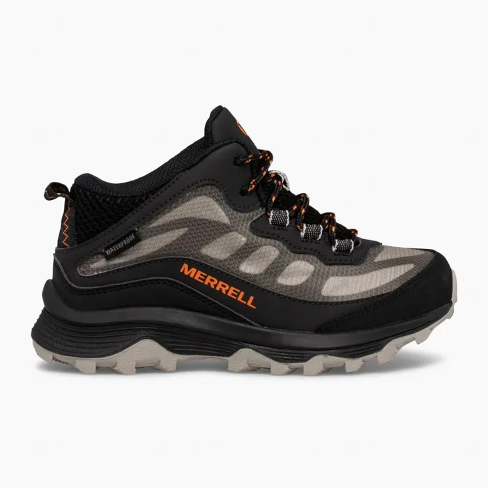 Big Moab Speed Mid Waterproof Black Kids Merrell Boots