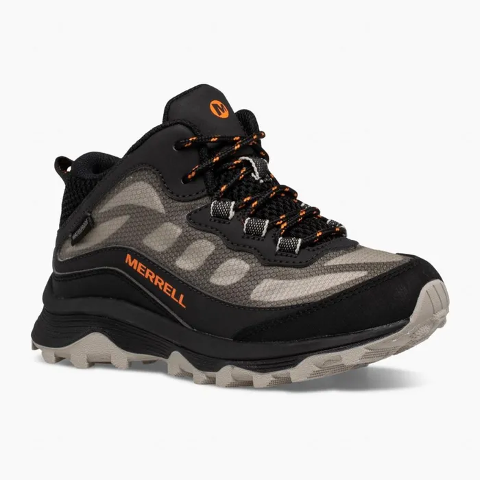 Big Moab Speed Mid Waterproof Black Kids Merrell Boots