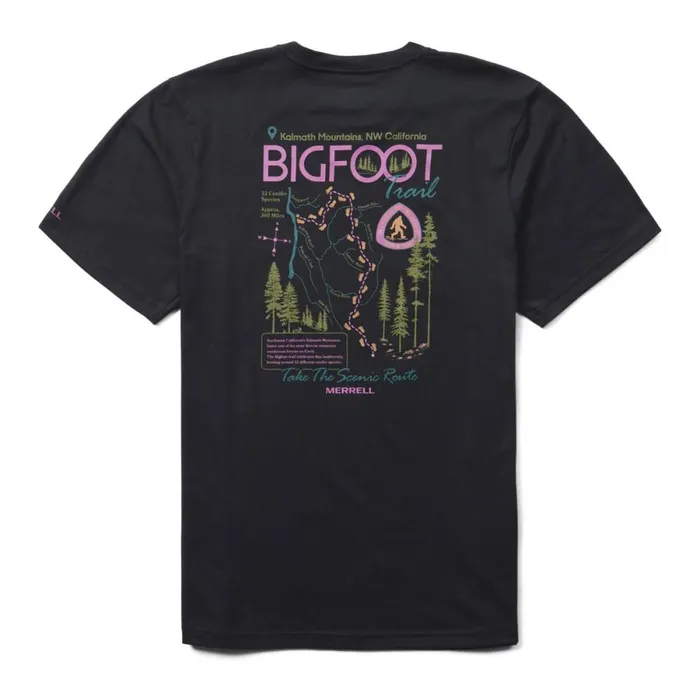 Bigfoot Trail Tee Black Men Merrell Tops