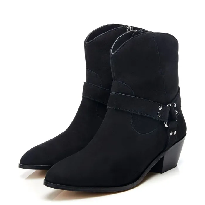 Black Boots Women Moda In Pelle Alexiia Black Nubuck