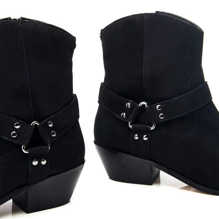 Black Boots Women Moda In Pelle Alexiia Black Nubuck
