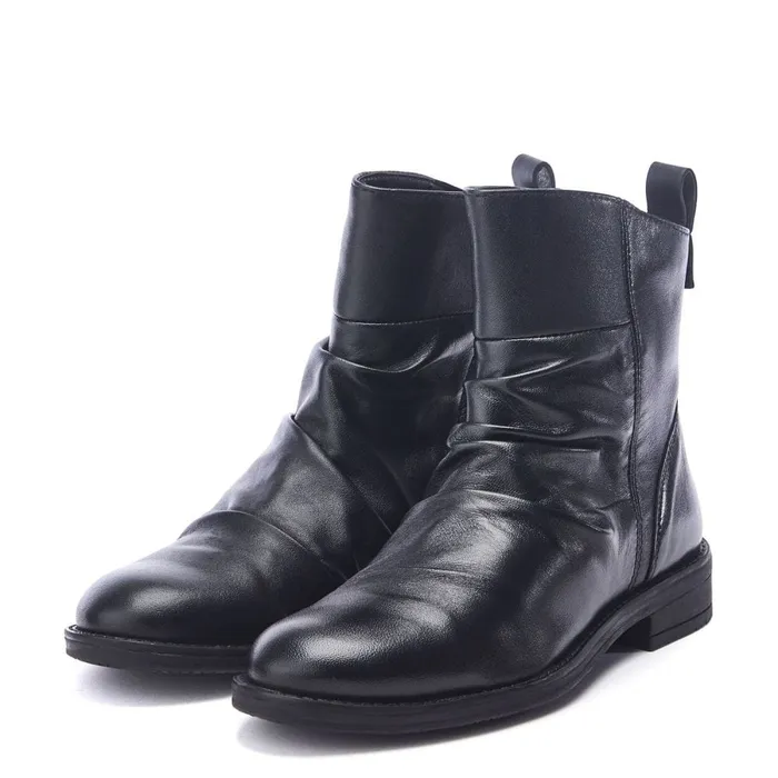 Black Boots Women Moda In Pelle Brandish Black Leather