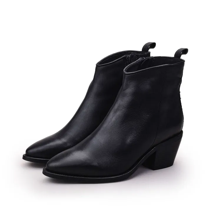 Black Boots Women Moda In Pelle Maevie Black Leather