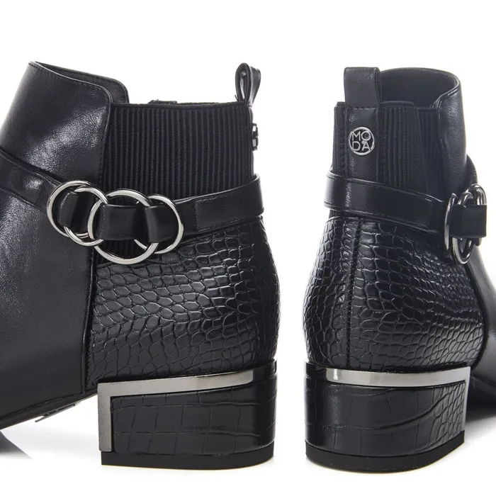 Black Boots Women Moda In Pelle Paras Black Porvair