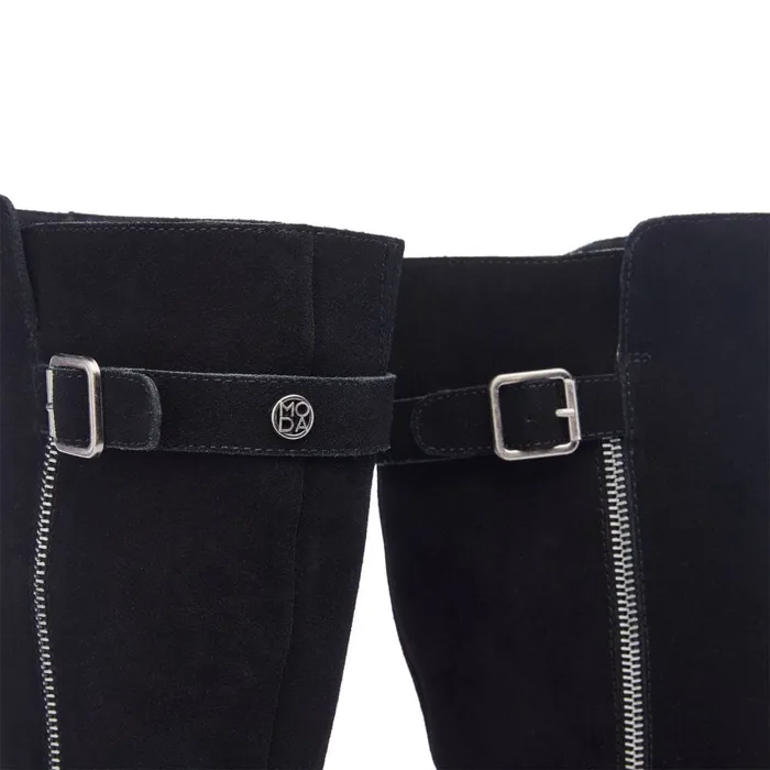 Black Boots Women Moda In Pelle Senlis Black Suede