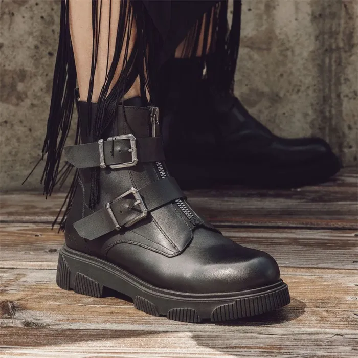 Black Boots Women Moda In Pelle Shoon Sh Soller Black Leather