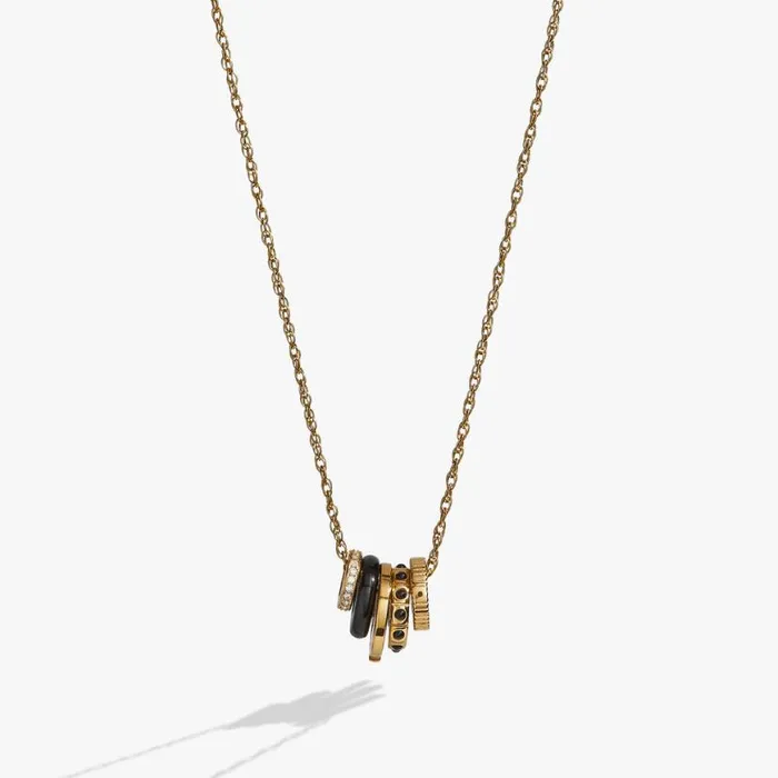 Black Onyx Lotus Charm Necklace Stainless Steel Gold Women Alex And Ani Flower Black Onyx Lotus Charm Necklace Stainless Steel Gold Women Alex And Ani Flower