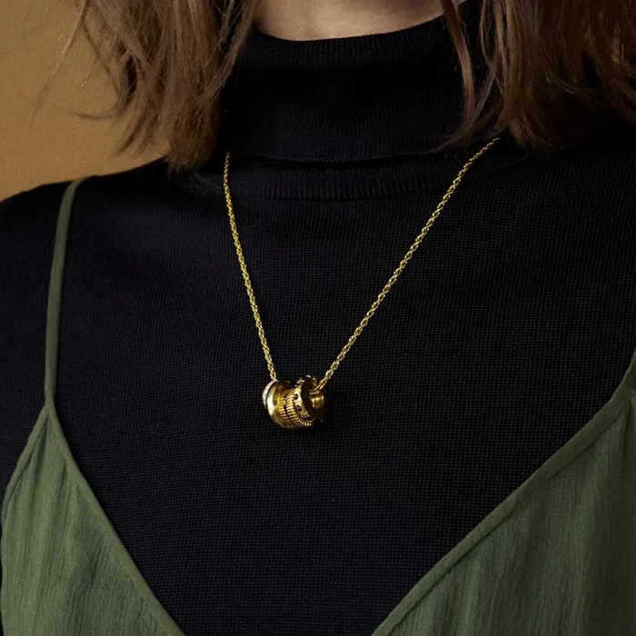 Black Onyx Lotus Charm Necklace Stainless Steel Gold Women Alex And Ani Flower