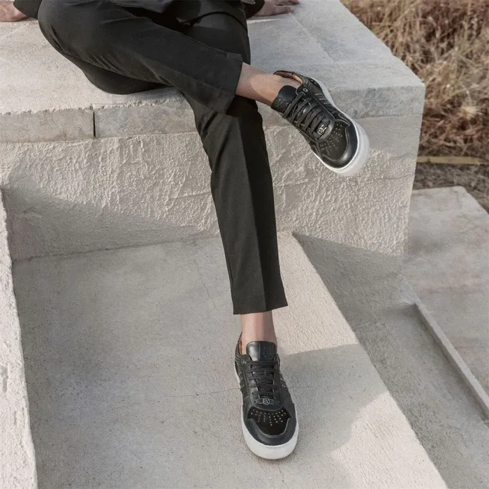 Black Trainers Women Moda In Pelle Betee Black Leather