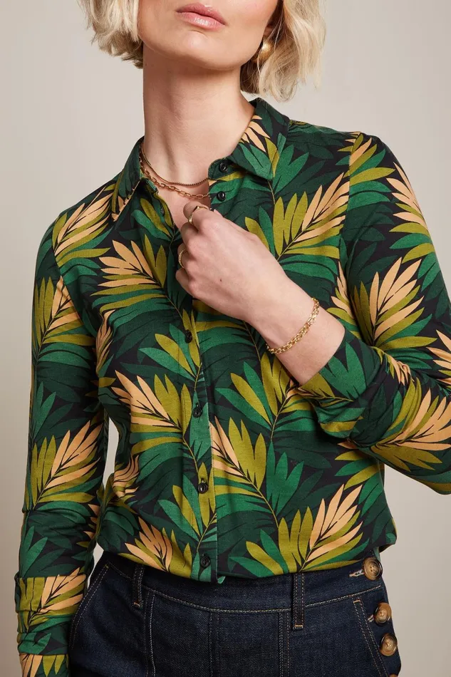 Blouses Women King Louie Blouse Ornette Pine Green 8211 Ornette