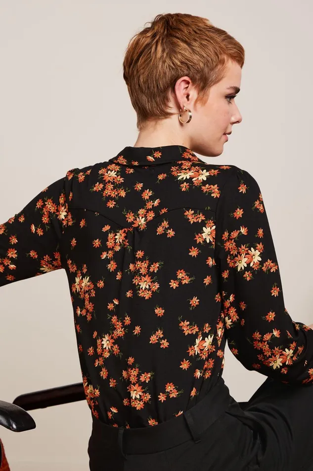 Blouses Women King Louie Carina Blouse Rivera Black 8211 Rivera