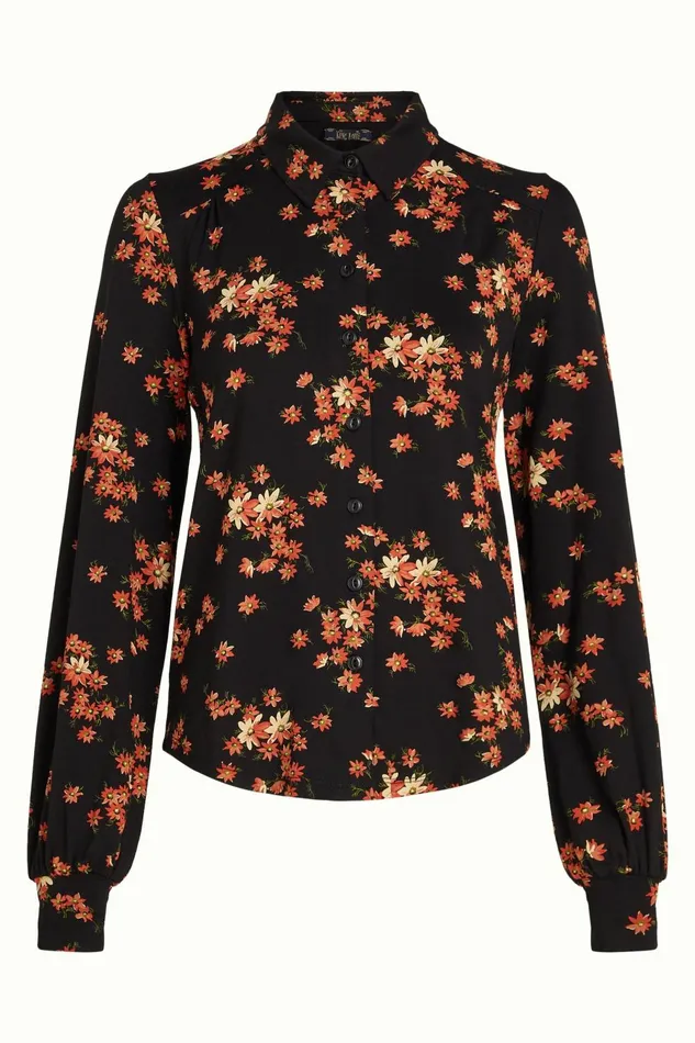 Blouses Women King Louie Carina Blouse Rivera Black 8211 Rivera