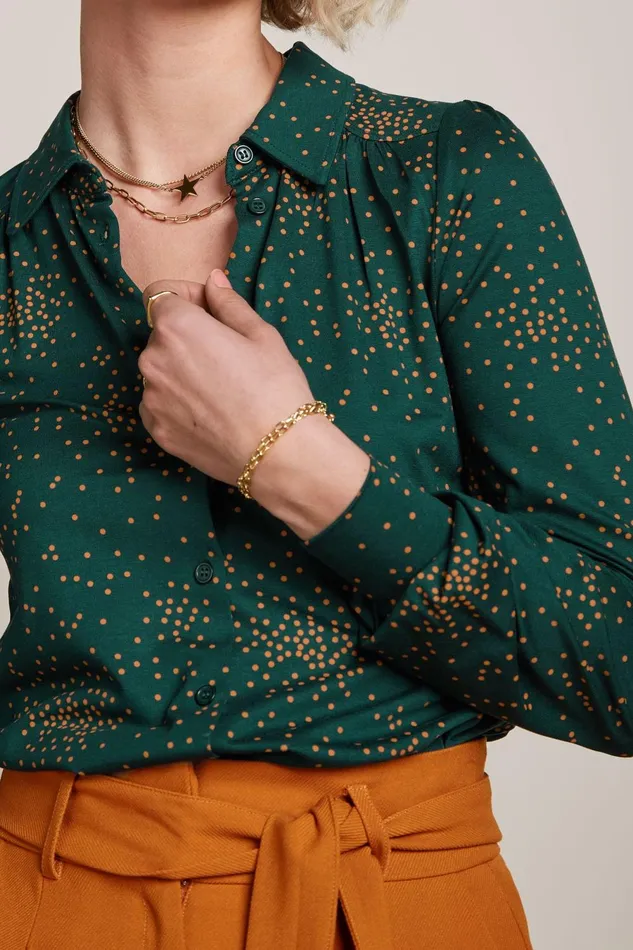 Blouses Women King Louie Carina Blouse Valentine Pine Green 8211 Valentine