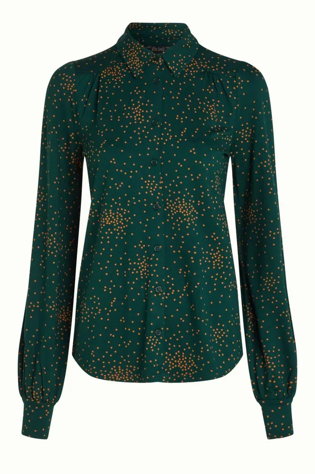 Blouses Women King Louie Carina Blouse Valentine Pine Green 8211 Valentine