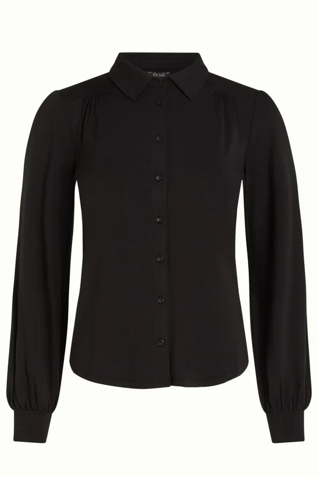Blouses Women King Louie Carina Blouse Viscose Light Black 8211 Viscose Light