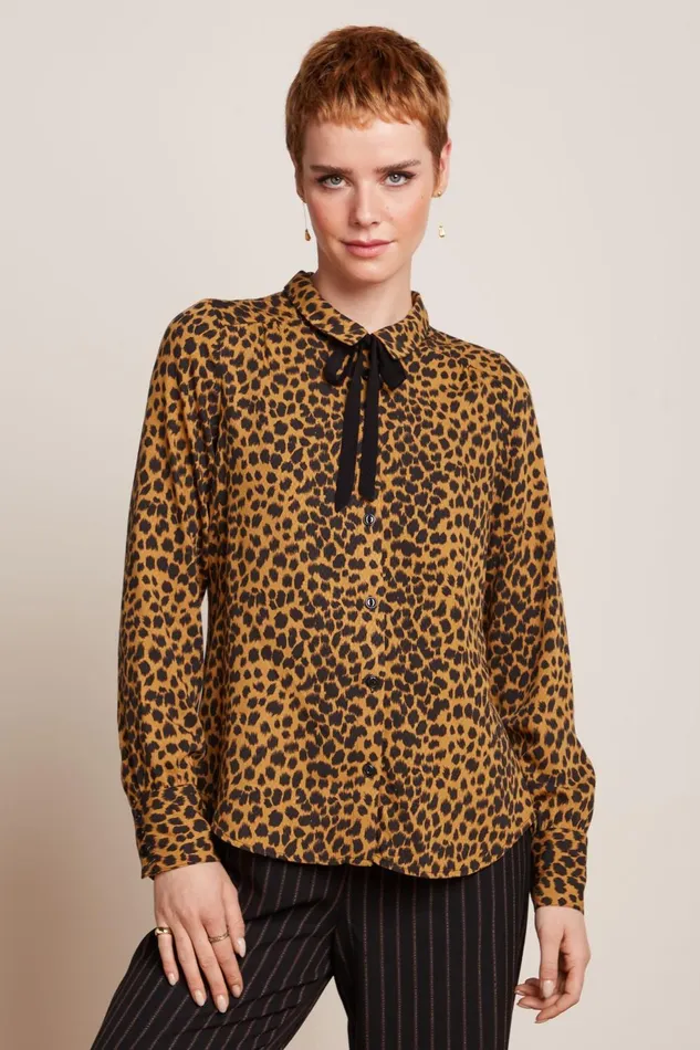 Blouses Women King Louie Ella Blouse Tigre Golden Brown 8211 Tigre