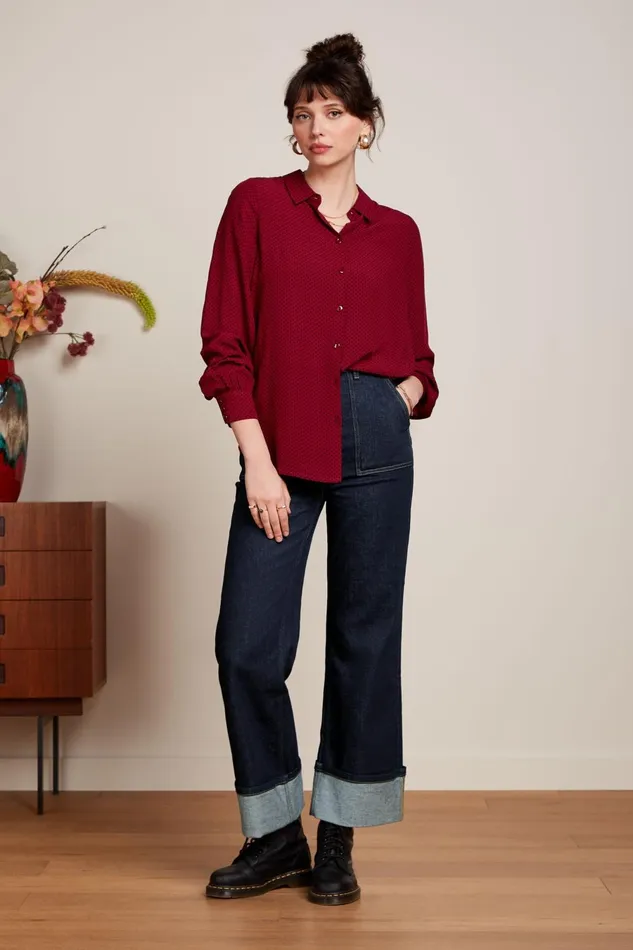 Blouses Women King Louie Maisie Blouse Piper Cabernet Red 8211 Piper