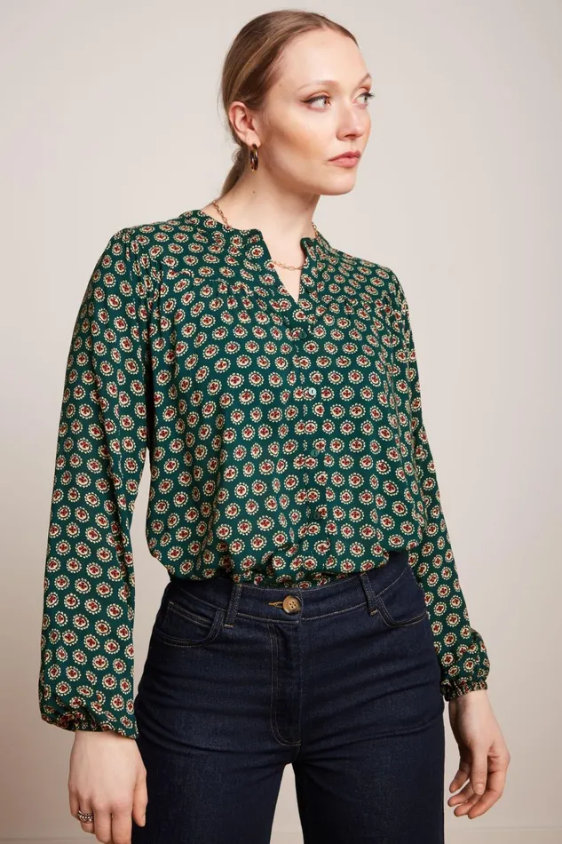Blouses Women King Louie Nala Blouse Elliot Pine Green 8211 Elliot