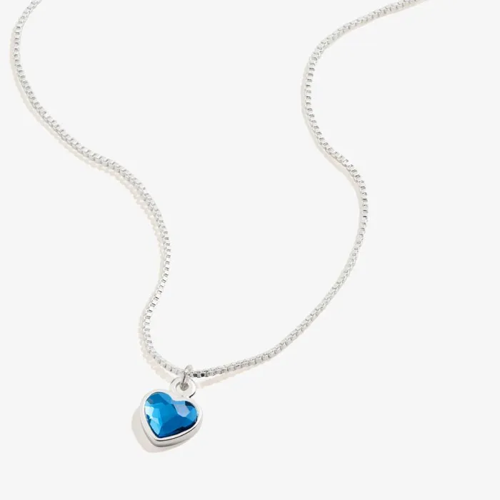 Blue Zircon Heart Necklace December Birthstone Silver Women Alex And Ani Heart