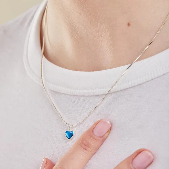 Blue Zircon Heart Necklace December Birthstone Silver Women Alex And Ani Necklaces Blue Zircon Heart Necklace December Birthstone Silver Women Alex And Ani Necklaces