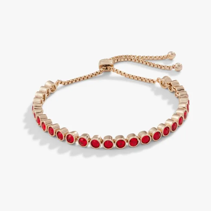 Bolo Tennis Bracelet Ruby Shiny Gold Women Alex And Ani Love