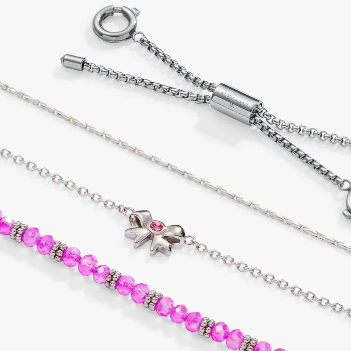 Bow Stranded Bracelet Set Stainless Steel Silver Women Alex And Ani Fine Jewelry Bow Stranded Bracelet Set Stainless Steel Silver Women Alex And Ani Fine Jewelry
