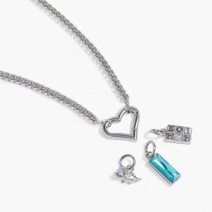 Boy Mom Interchangeable Charm Necklace Stainless Steel Silver Women Alex And Ani Heart Boy Mom Interchangeable Charm Necklace Stainless Steel Silver Women Alex And Ani Heart