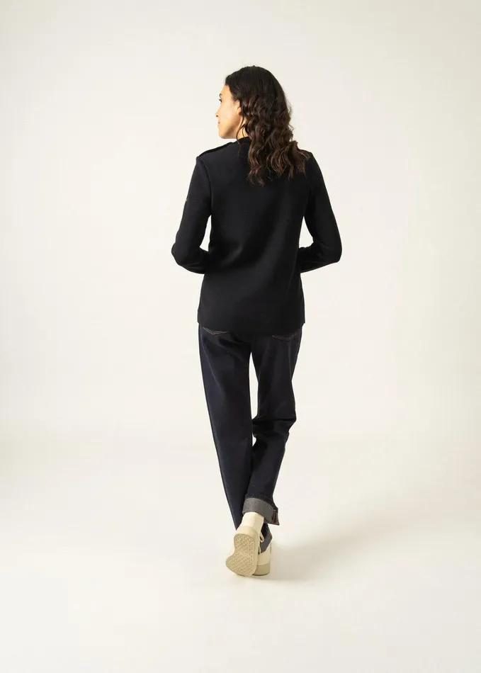 Bregancon Eiffel Breton Sweater With Lurex Eiffel Tower Motif Navybronze Women Saint James Breton Sweaters