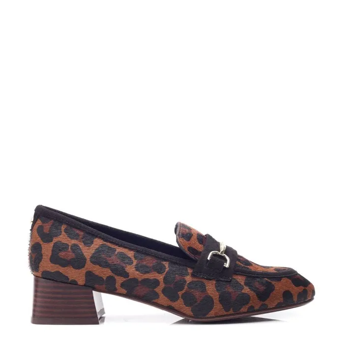 Brogues And Loafers Women Moda In Pelle Coutance Dark Leopard Print Pony