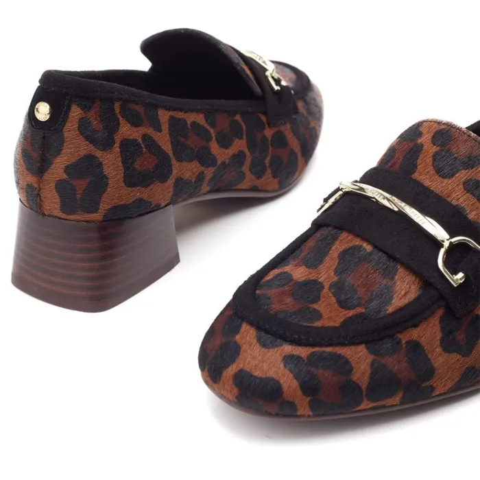 Brogues And Loafers Women Moda In Pelle Coutance Dark Leopard Print Pony