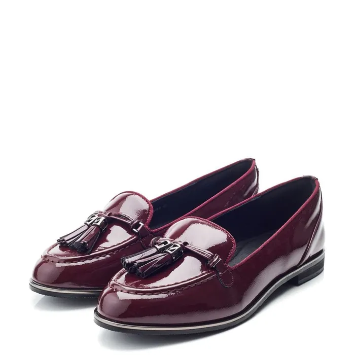 Brogues And Loafers Women Moda In Pelle Evvaa Burgundy Patent