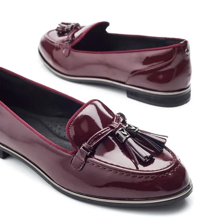 Brogues And Loafers Women Moda In Pelle Evvaa Burgundy Patent