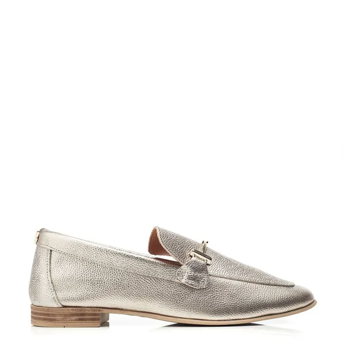 Brogues And Loafers Women Moda In Pelle Fayee Champagne Leather