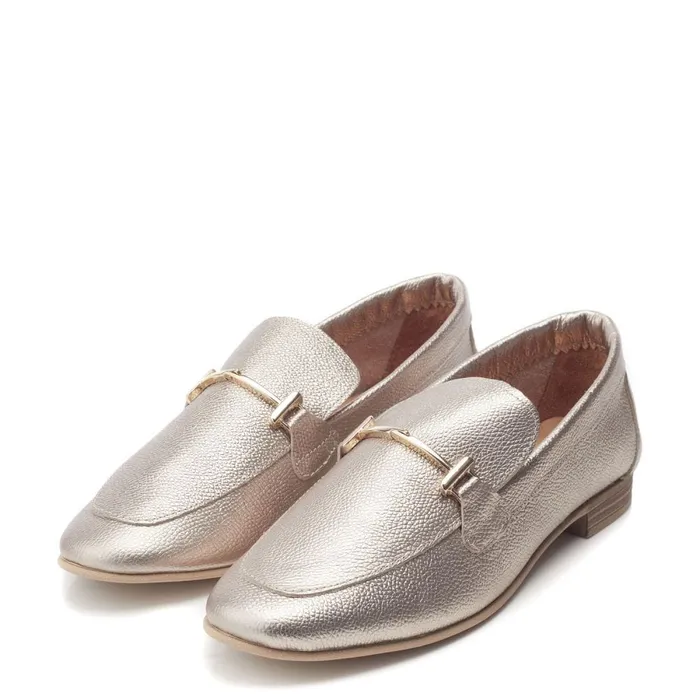 Brogues And Loafers Women Moda In Pelle Fayee Champagne Leather