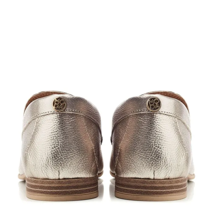 Brogues And Loafers Women Moda In Pelle Fayee Champagne Leather