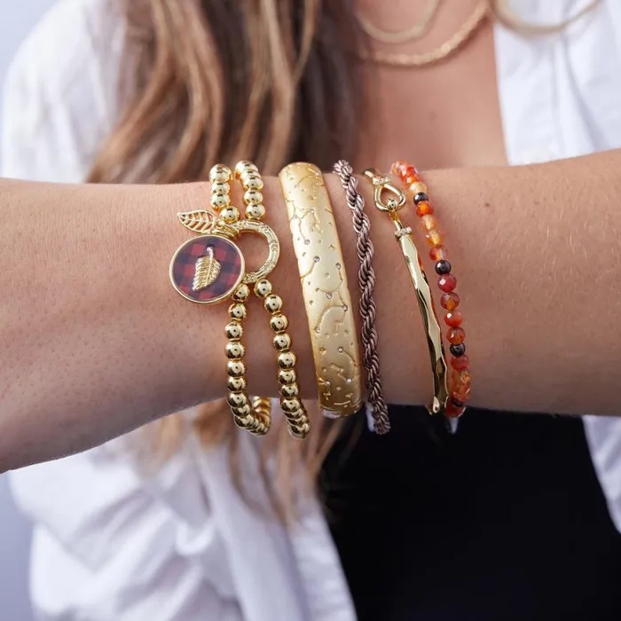 Buffalo Plaid Stretch Bracelet Gold Women Alex And Ani Halloween