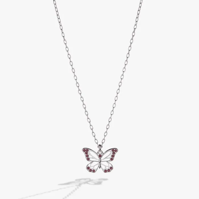 Butterfly And Crystal Necklace Silver Women Alex And Ani Easter