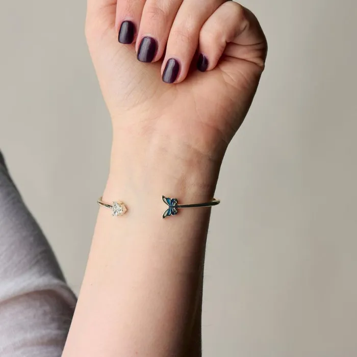 Butterfly Crystal Flex Cuff Bracelet Silver Women Alex And Ani Animals Butterfly Crystal Flex Cuff Bracelet Silver Women Alex And Ani Animals
