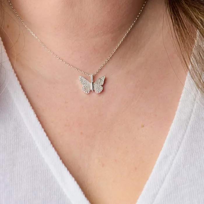 Butterfly Crystal Necklace Adjustable Sterling Silver Women Alex And Ani Fine Jewelry Butterfly Crystal Necklace Adjustable Sterling Silver Women Alex And Ani Fine Jewelry