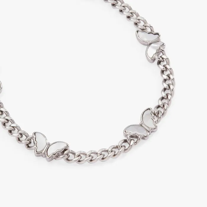 Butterfly Curb Chain Bracelet Stainless Steel Silver Women Alex And Ani Butterfly Butterfly Curb Chain Bracelet Stainless Steel Silver Women Alex And Ani Butterfly