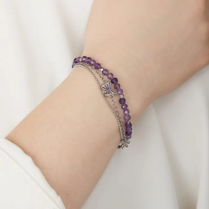 Butterfly Stranded Bracelet Set Stainless Steel Silver Women Alex And Ani Butterfly