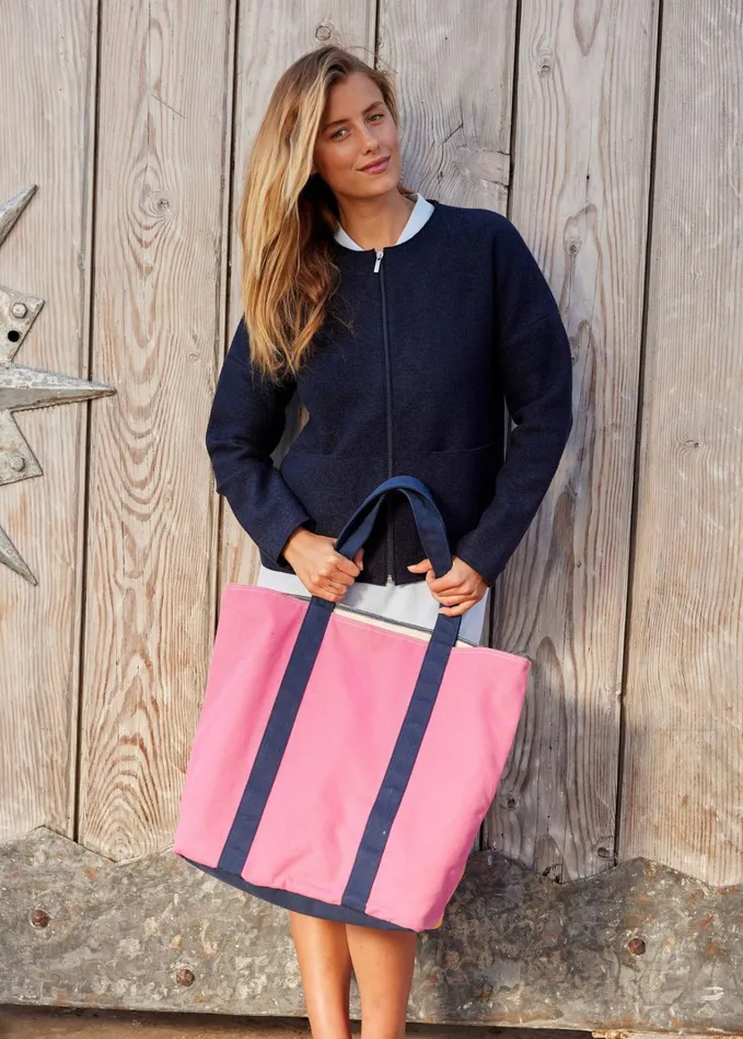 Cabas Reversible Tote Bag 100 Cotton Tangerinepink Women Saint James Bags